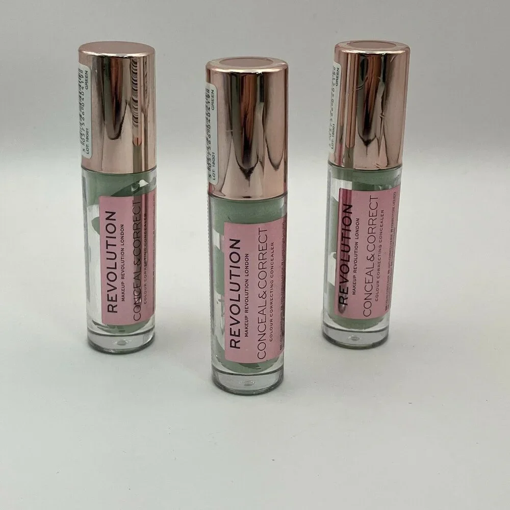 Makeup Revolution Conceal and Correct Green Pack Of 3 Pcs Makeup Set